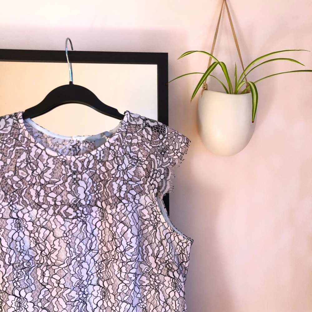 H&M Mauve Eyelash Lace Top